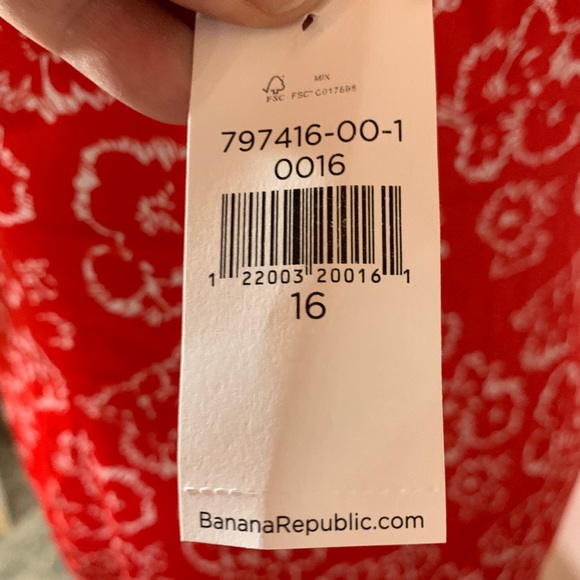 16 Banana Republic poppy red floral dress - Picture 3 of 8